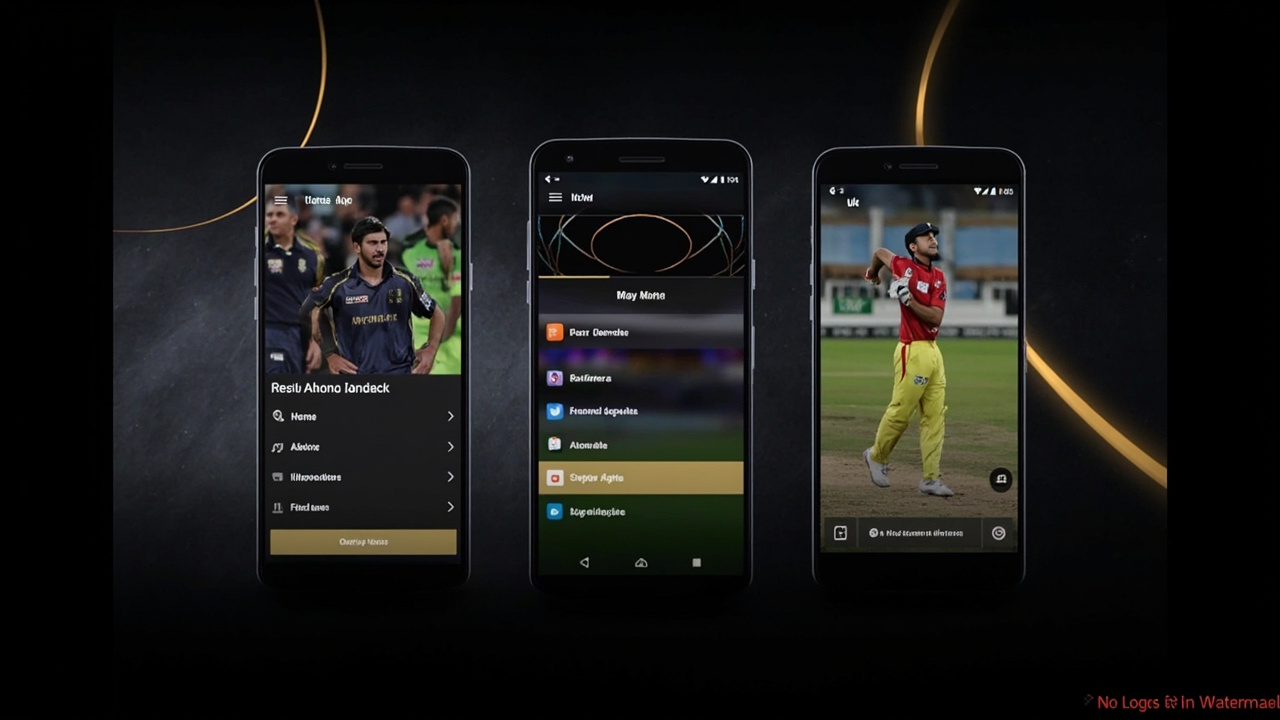 Three smartphones side by side fantasy cricket app comparison